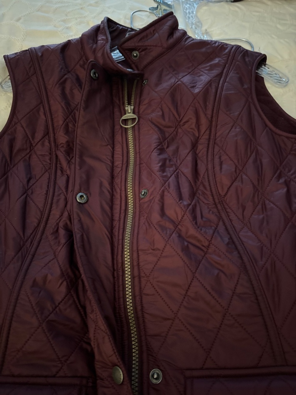 Barbour Quilted Wine Red Women's Vest - Picture 3 of 5